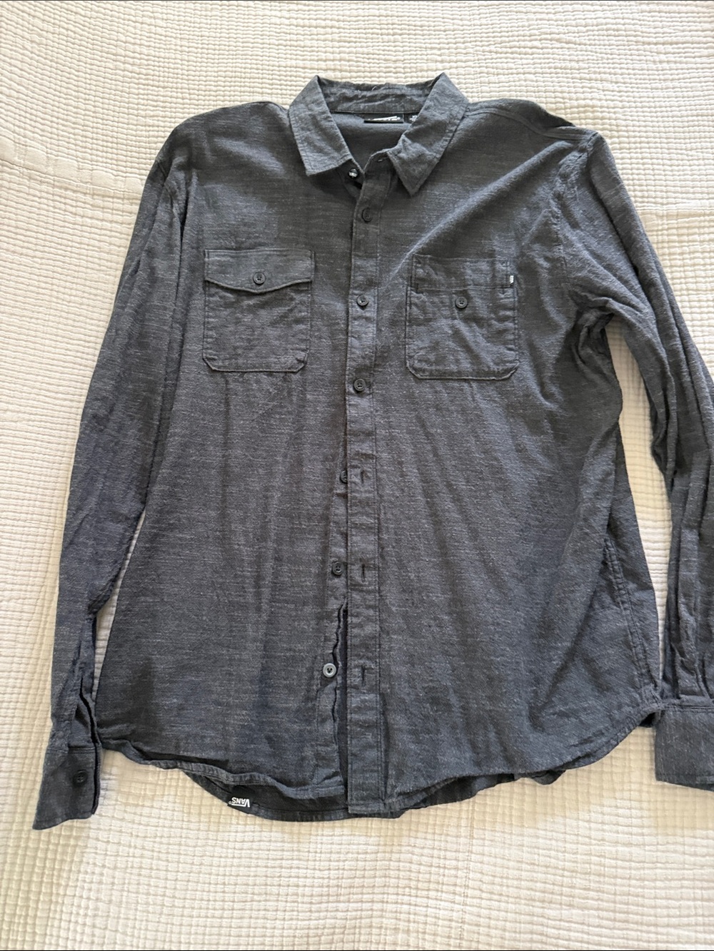 Vans Men's Button-Down Shirt in Charcoal